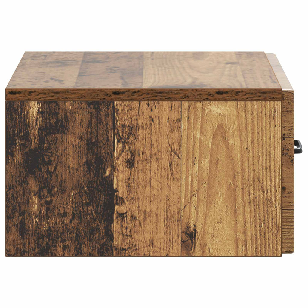 vidaXL Wisząca Szafka Nocna z szufladą Stare drewno 49 x 34,5 x 20 cm