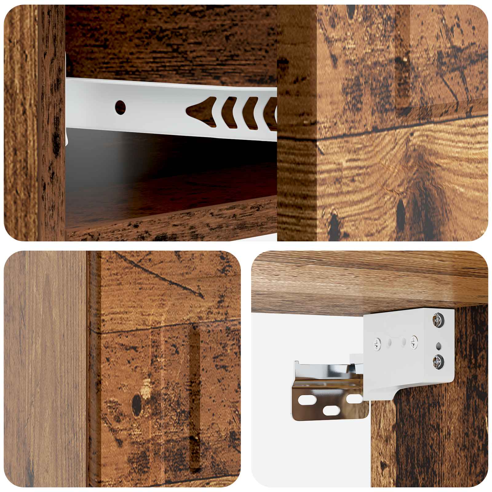 vidaXL Wisząca Szafka Nocna 2 pcs Stare drewno 49 x 34,5 x 20 cm