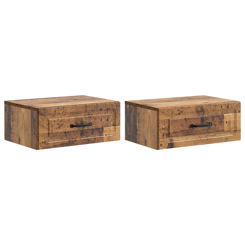 vidaXL Wisząca Szafka Nocna 2 pcs Stare drewno 49 x 34,5 x 20 cm
