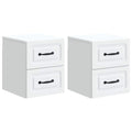 vidaXL Wisząca Szafka Nocna z szufladą 2 pcs Biały 34,5 x 33 x 40 cm