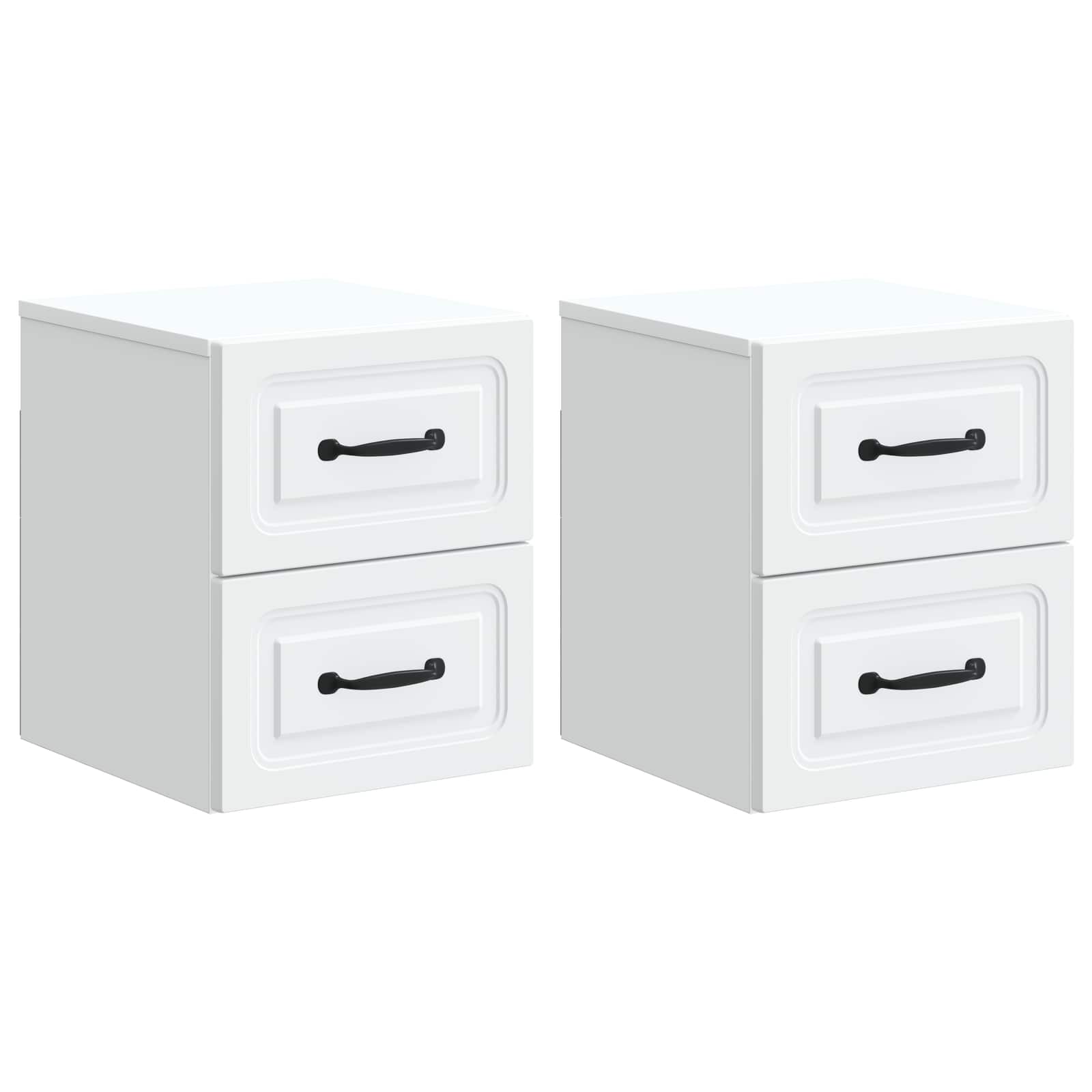vidaXL Wisząca Szafka Nocna z szufladą 2 pcs Biały 34,5 x 33 x 40 cm