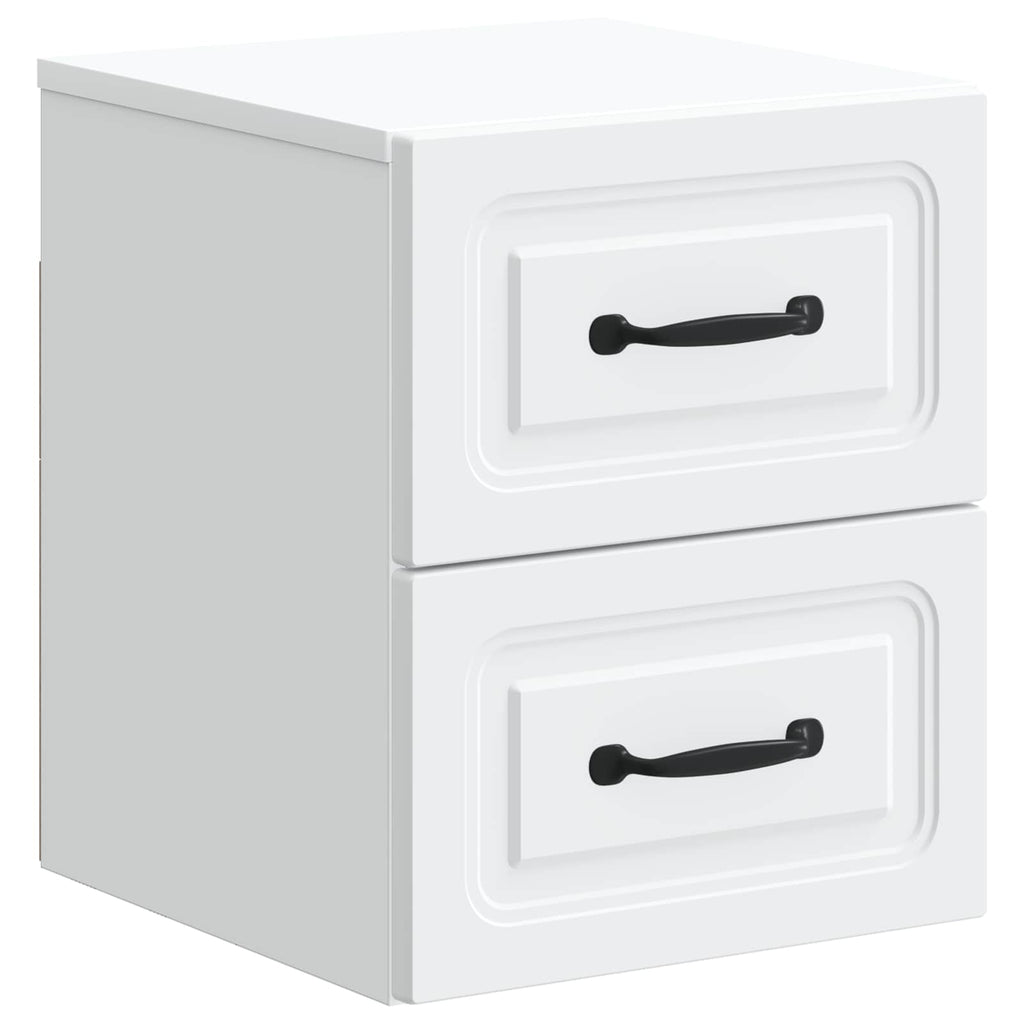 vidaXL Wisząca Szafka Nocna z szufladą 2 pcs Biały 34,5 x 33 x 40 cm