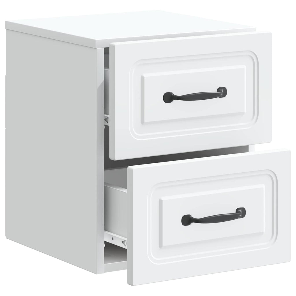 vidaXL Wisząca Szafka Nocna z szufladą 2 pcs Biały 34,5 x 33 x 40 cm