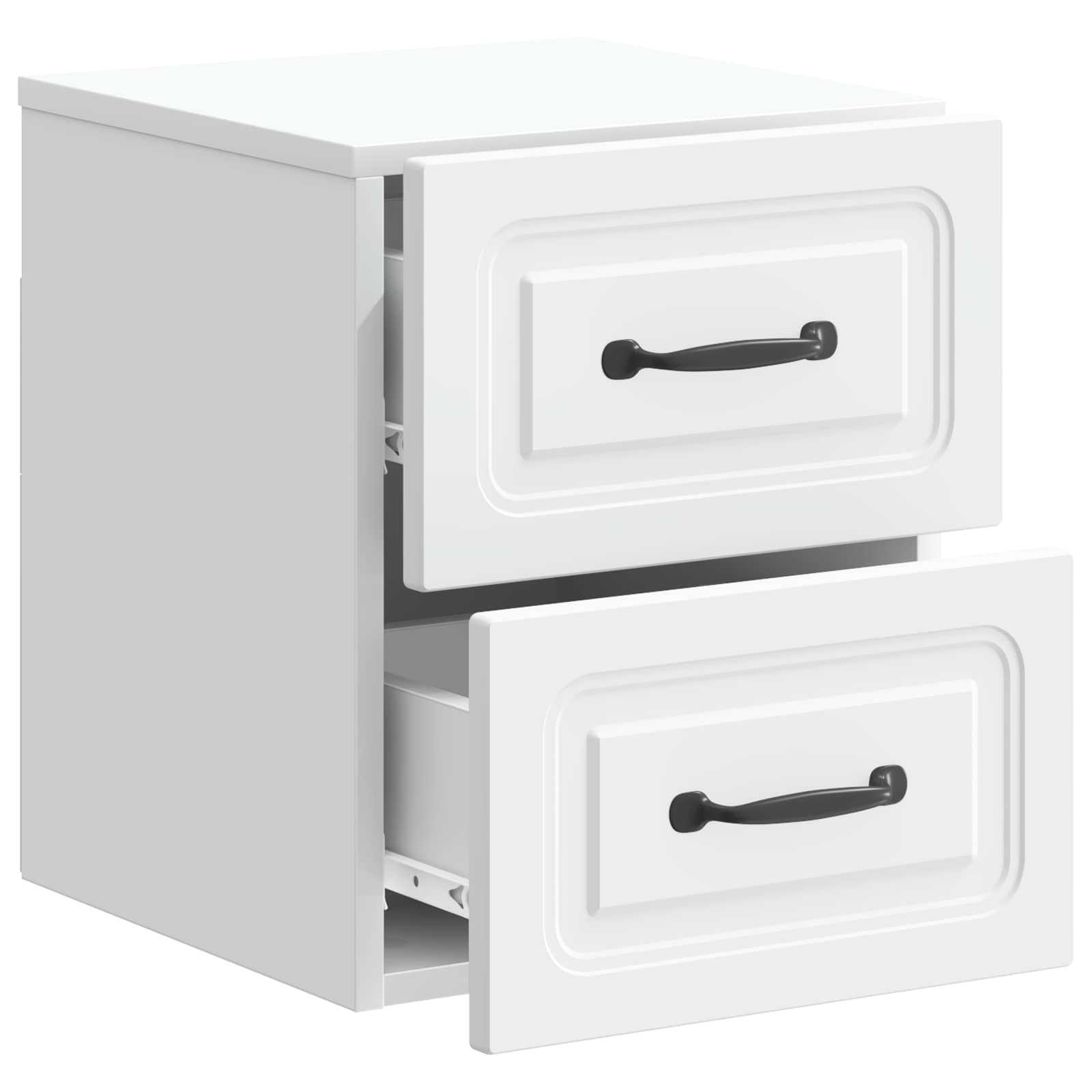 vidaXL Wisząca Szafka Nocna z szufladą 2 pcs Biały 34,5 x 33 x 40 cm