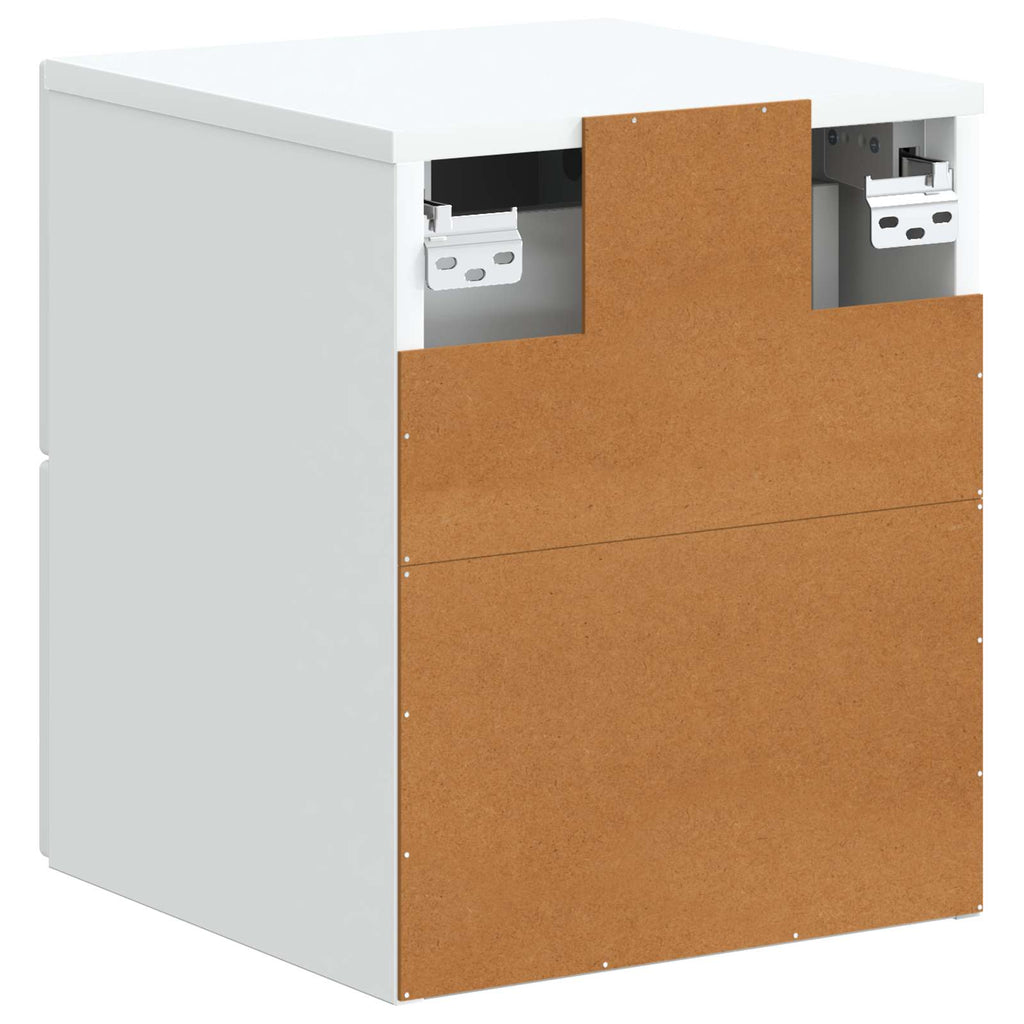 vidaXL Wisząca Szafka Nocna z szufladą 2 pcs Biały 34,5 x 33 x 40 cm
