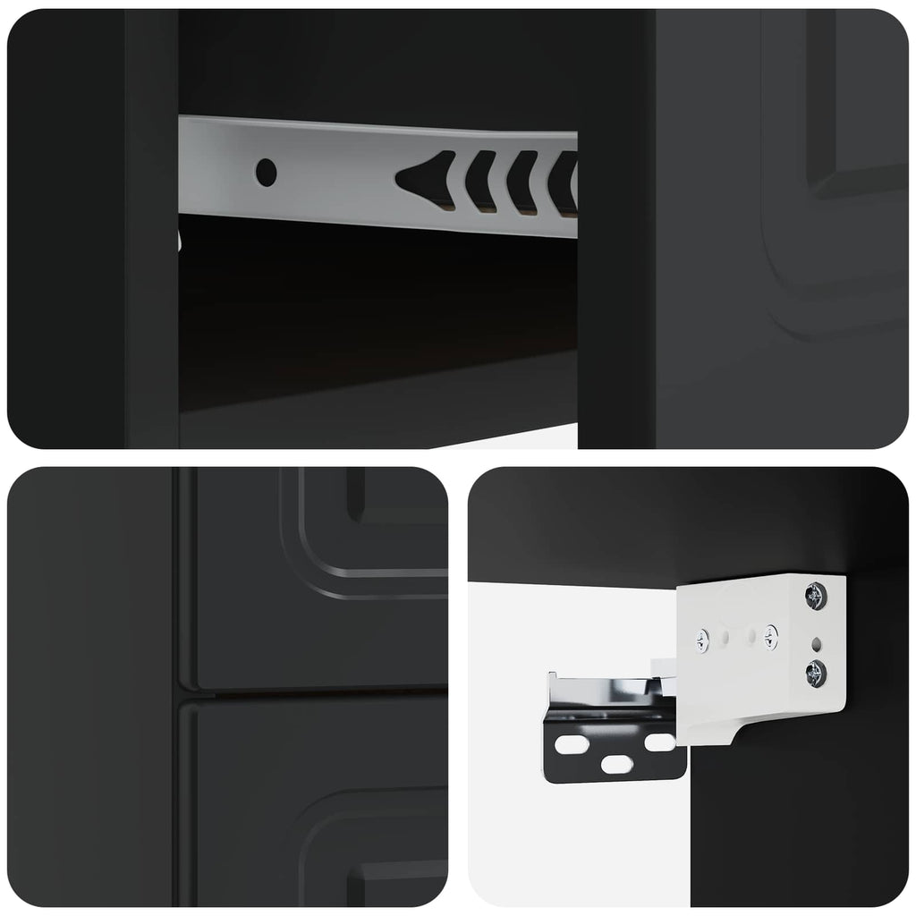 vidaXL Wisząca Szafka Nocna z szufladą 2 pcs Czarny 34,5 x 33 x 40 cm