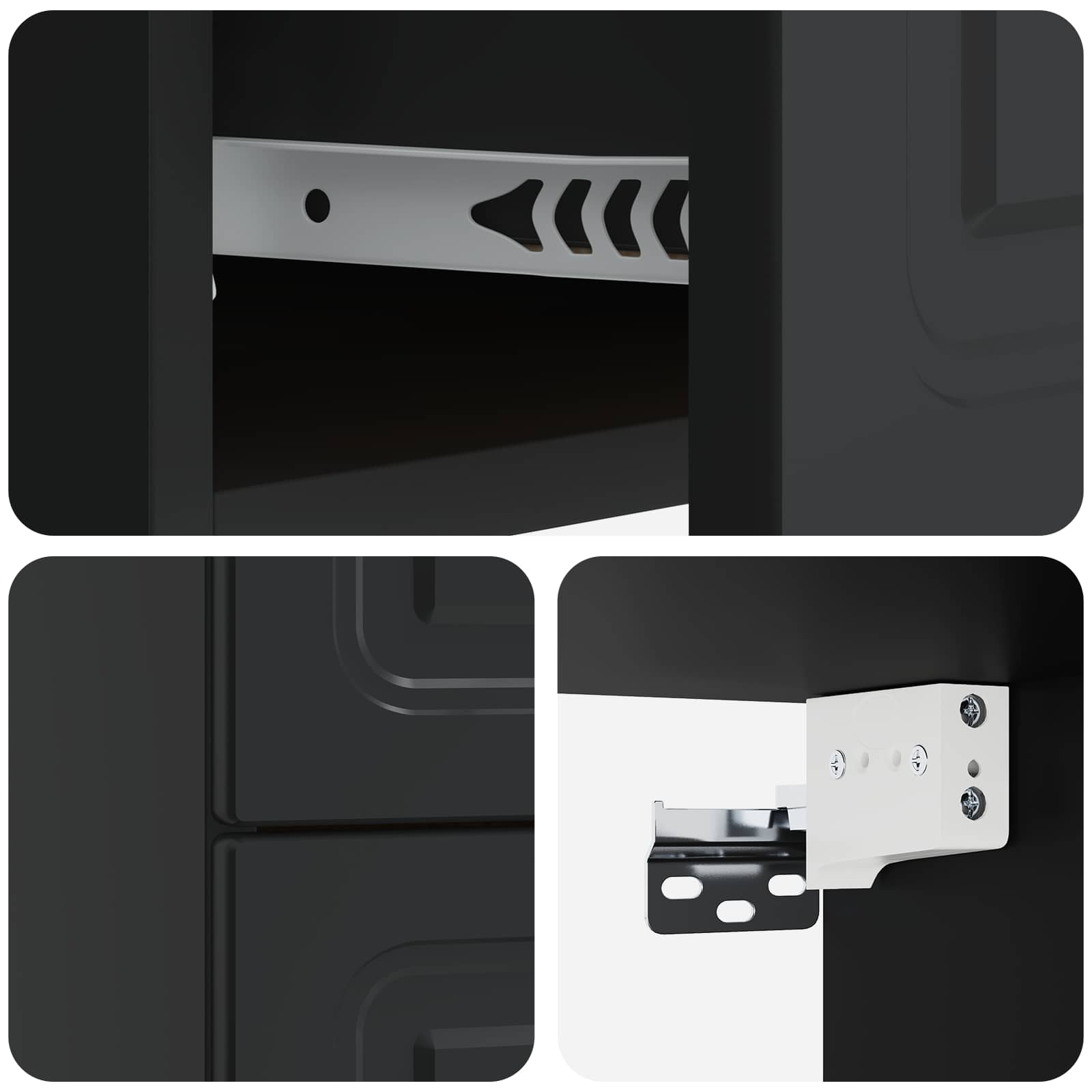 vidaXL Wisząca Szafka Nocna z szufladą 2 pcs Czarny 34,5 x 33 x 40 cm