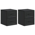 vidaXL Wisząca Szafka Nocna z szufladą 2 pcs Czarny 34,5 x 33 x 40 cm
