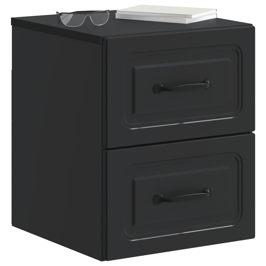 vidaXL Wisząca Szafka Nocna z szufladą 2 pcs Czarny 34,5 x 33 x 40 cm