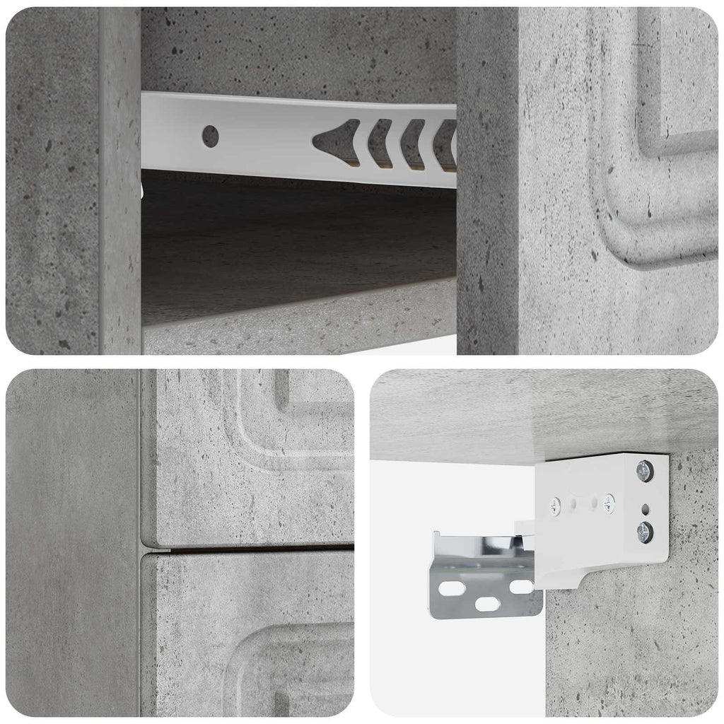 vidaXL Wisząca Szafka Nocna 2 pcs Betonowy szary 34,5 x 33 x 40 cm