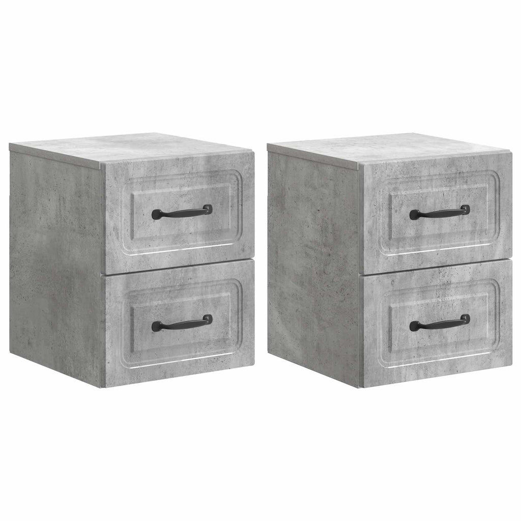 vidaXL Wisząca Szafka Nocna 2 pcs Betonowy szary 34,5 x 33 x 40 cm