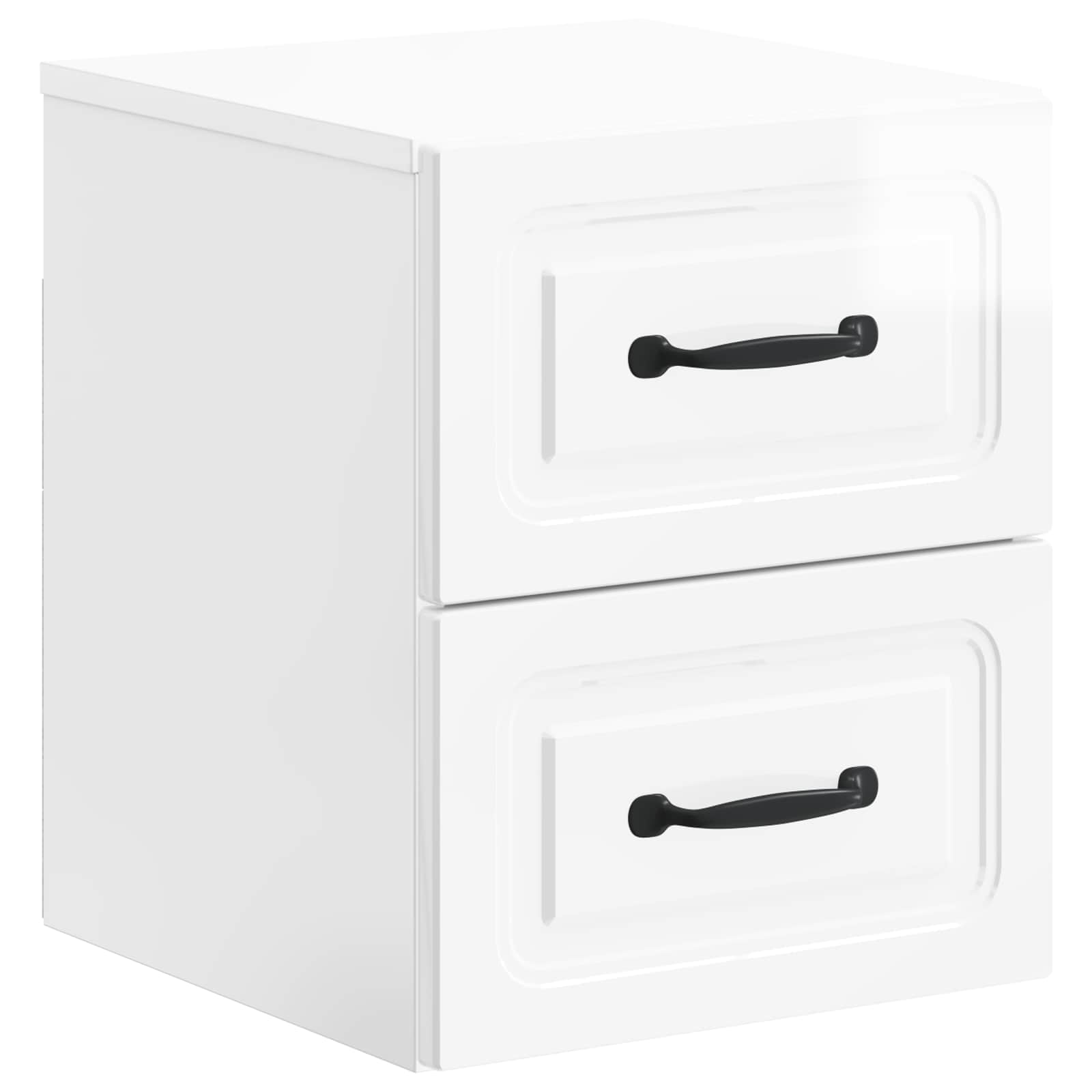 vidaXL Wisząca Szafka Nocna z szufladą 2 pcs Biały wysoki połysk