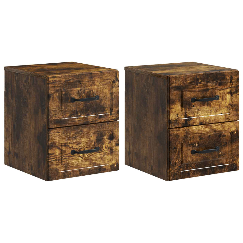 vidaXL Wisząca Szafka Nocna 2 pcs Dąb wędzony 34,5 x 33 x 40 cm