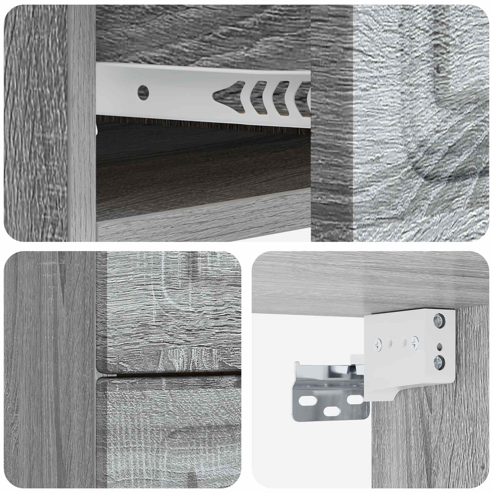 vidaXL Wisząca Szafka Nocna 2 pcs Szary Sonoma 34,5 x 33 x 40 cm