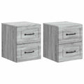 vidaXL Wisząca Szafka Nocna 2 pcs Szary Sonoma 34,5 x 33 x 40 cm