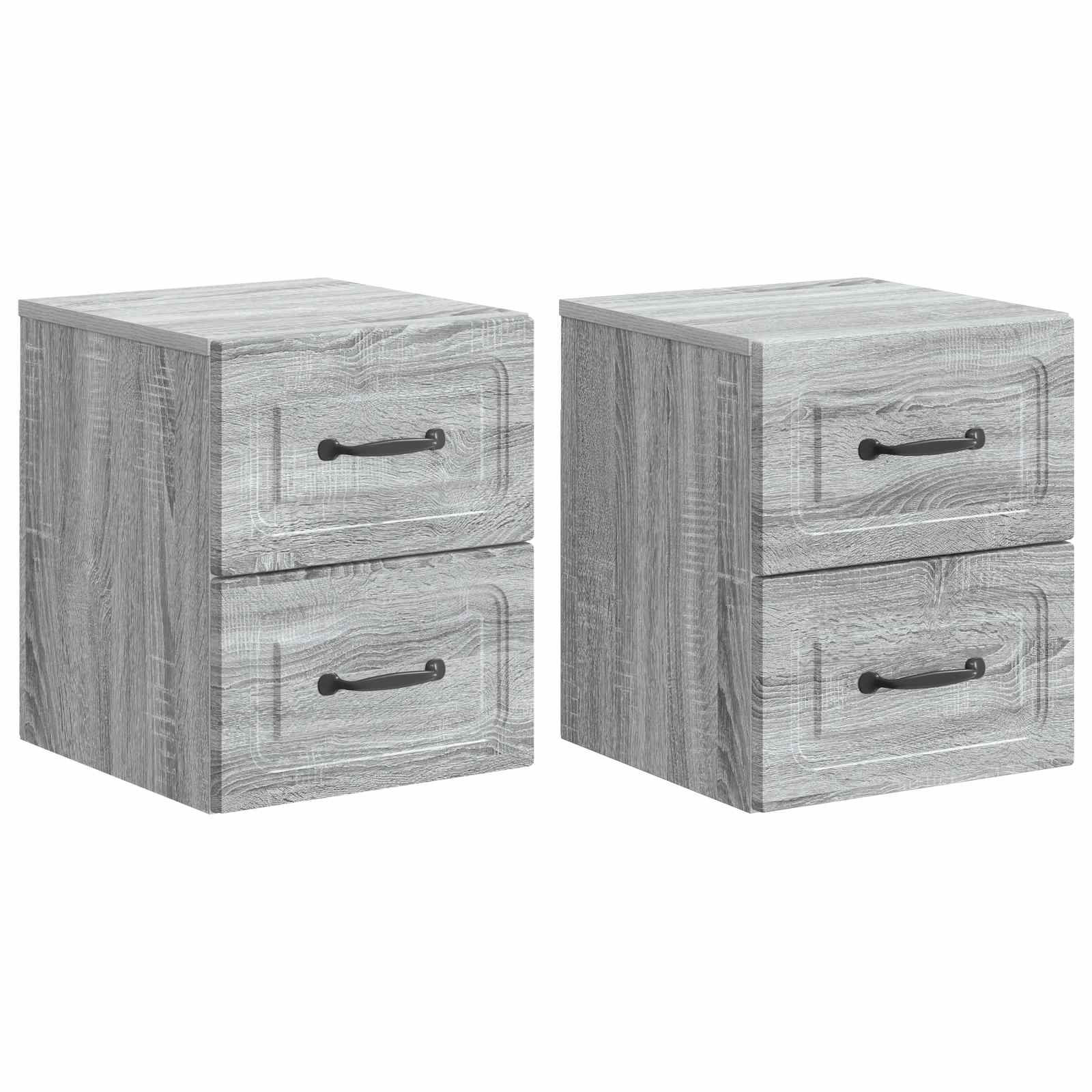 vidaXL Wisząca Szafka Nocna 2 pcs Szary Sonoma 34,5 x 33 x 40 cm