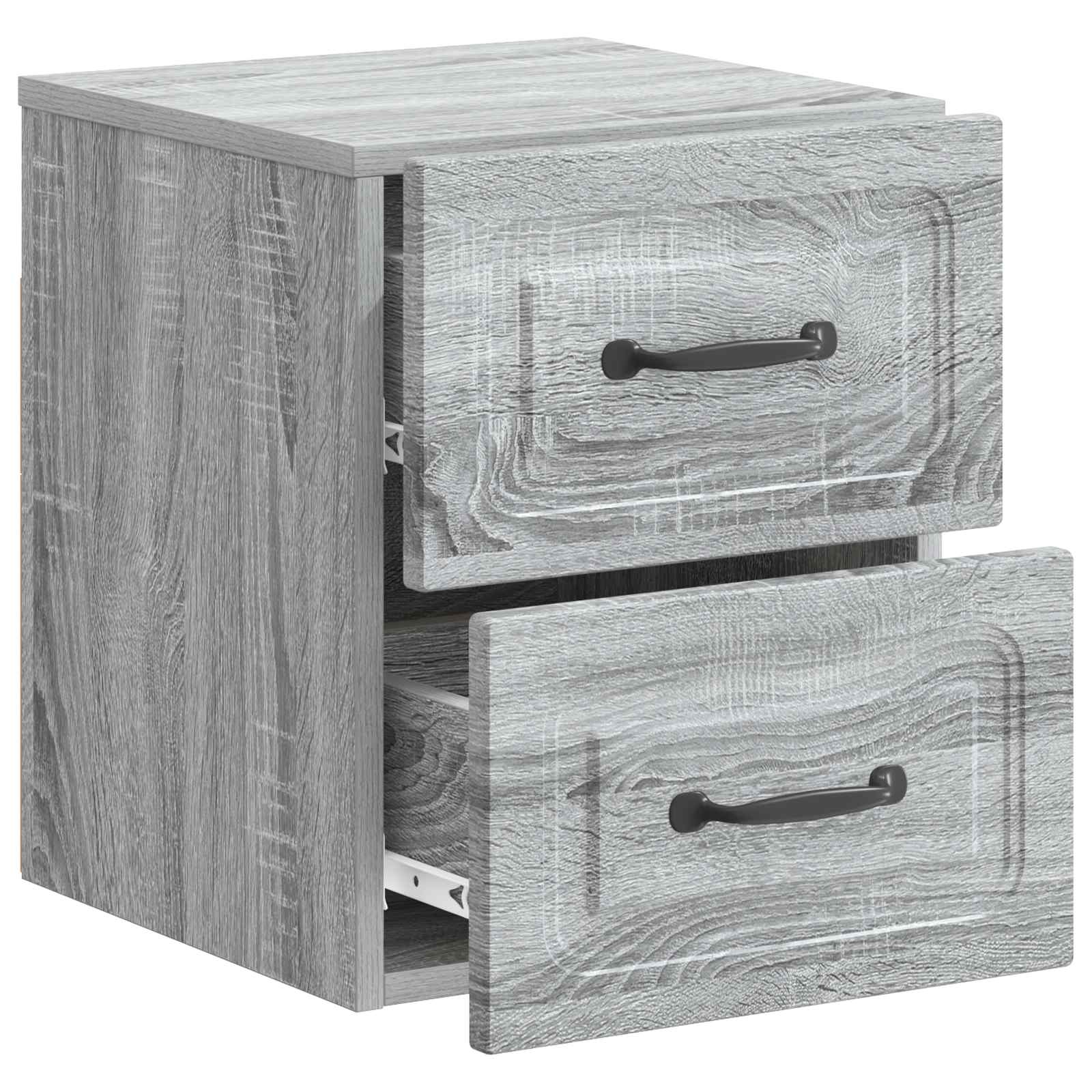 vidaXL Wisząca Szafka Nocna 2 pcs Szary Sonoma 34,5 x 33 x 40 cm