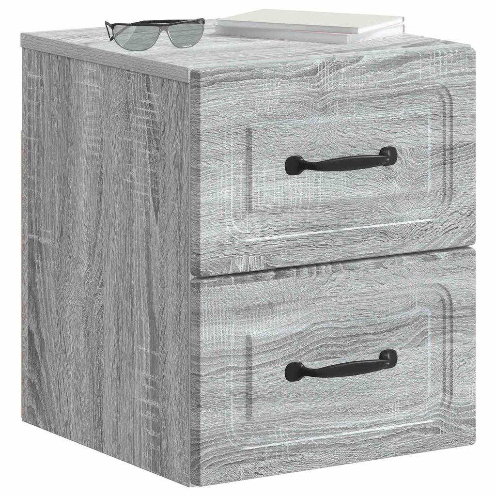 vidaXL Wisząca Szafka Nocna 2 pcs Szary Sonoma 34,5 x 33 x 40 cm