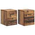 vidaXL Wisząca Szafka Nocna 2 pcs Stare drewno 34,5 x 33 x 40 cm
