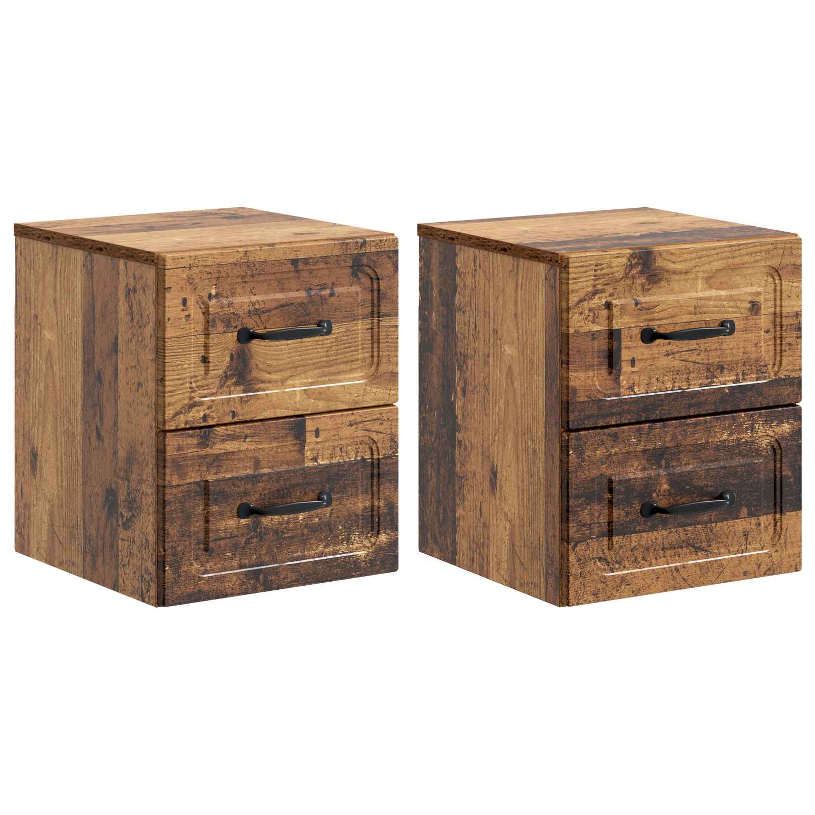 vidaXL Wisząca Szafka Nocna 2 pcs Stare drewno 34,5 x 33 x 40 cm