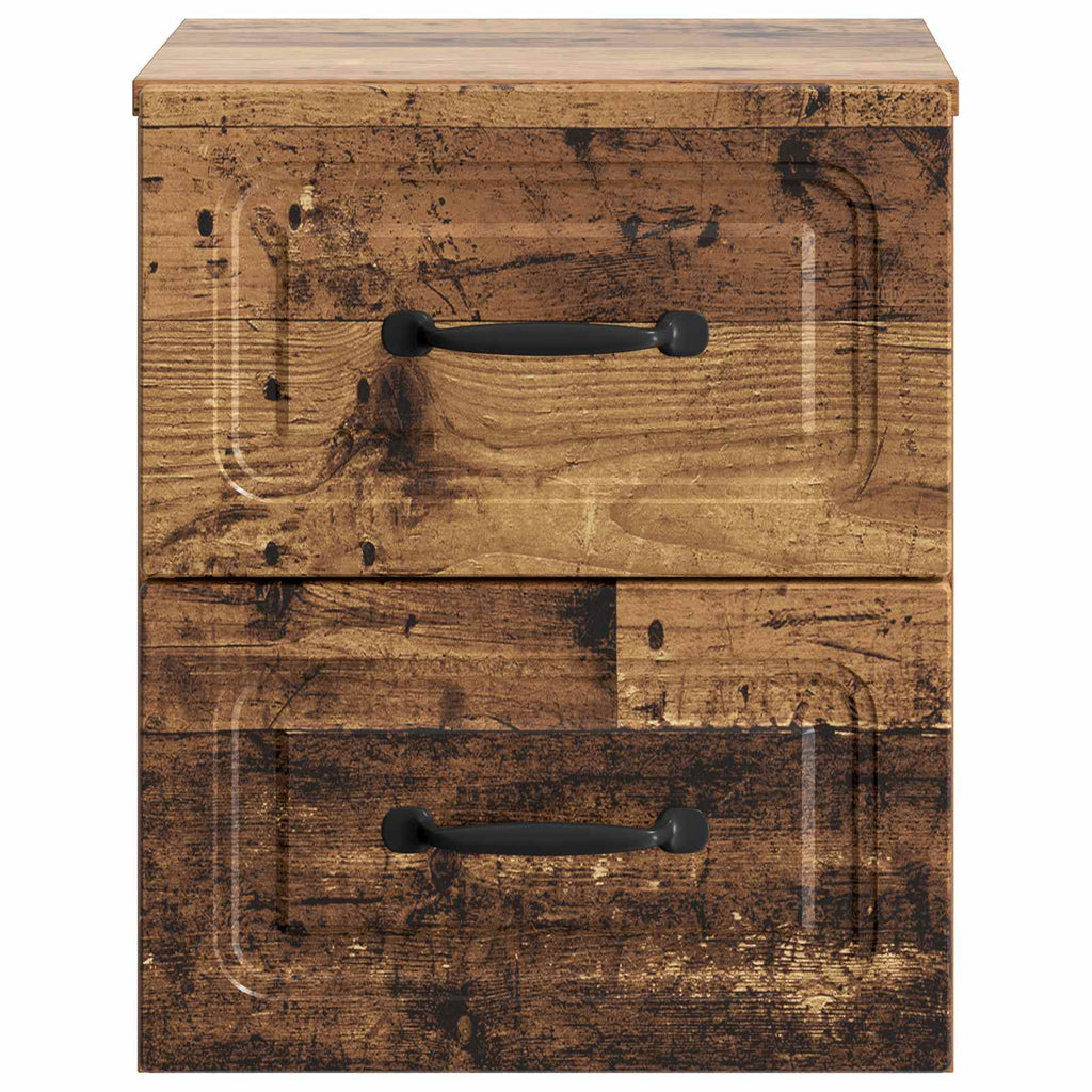 vidaXL Wisząca Szafka Nocna 2 pcs Stare drewno 34,5 x 33 x 40 cm
