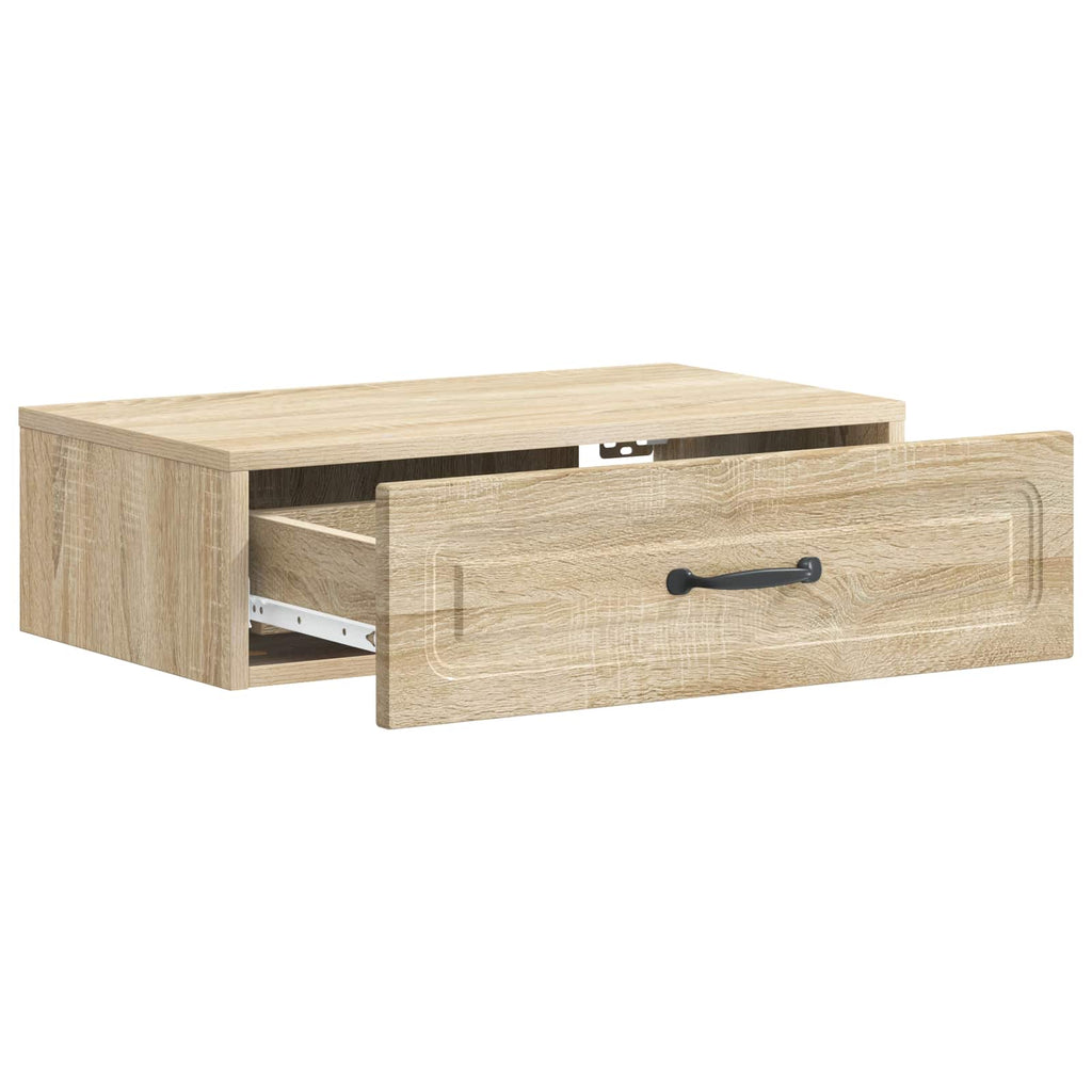 vidaXL Stolik boczny montowany na ścianie dąb Sonoma 59 x 34,5 x 17 cm