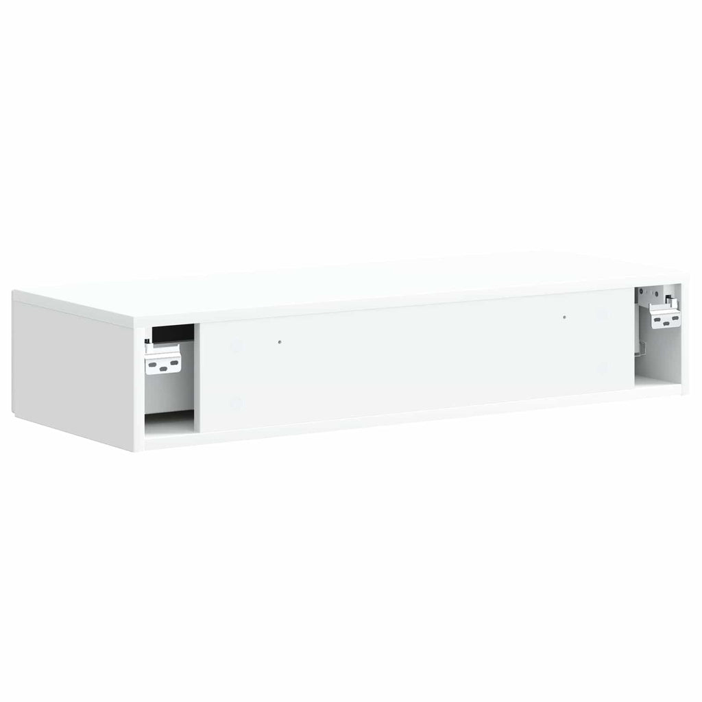 vidaXL Stolik boczny montowany na ścianie Biały 87,5 x 34,5 x 17 cm
