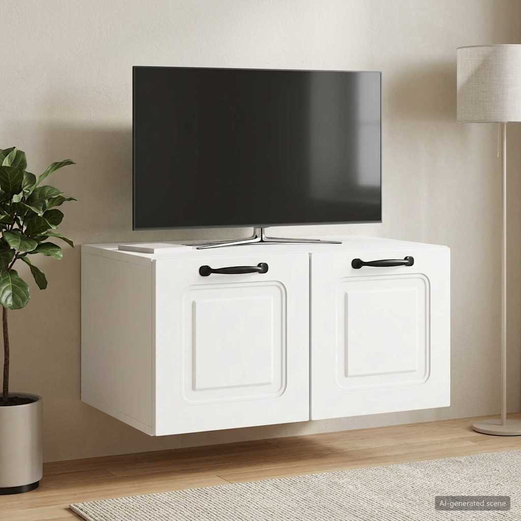 vidaXL Szafka RTV montowana na ścianie Biały 59,5 x 41 x 30 cm