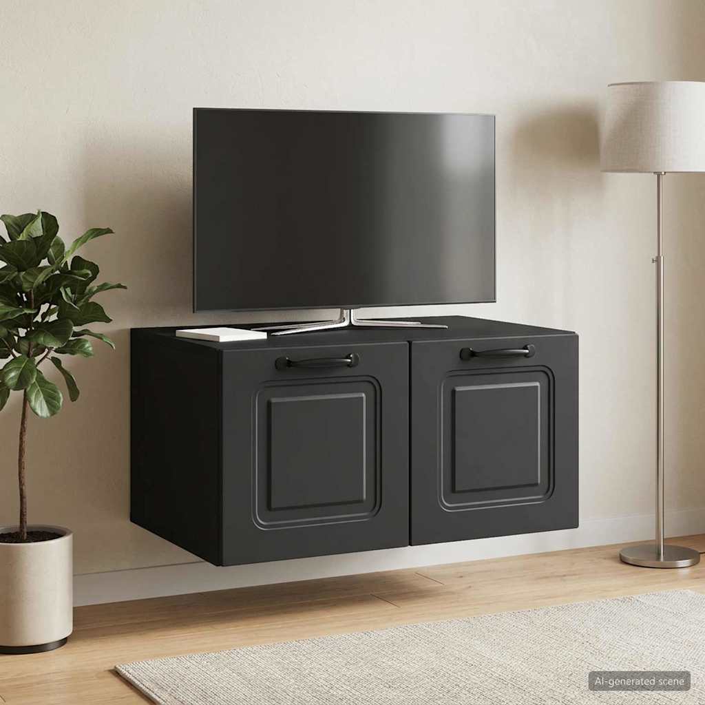 vidaXL Szafka RTV montowana na ścianie Czarny 59,5 x 41 x 30 cm