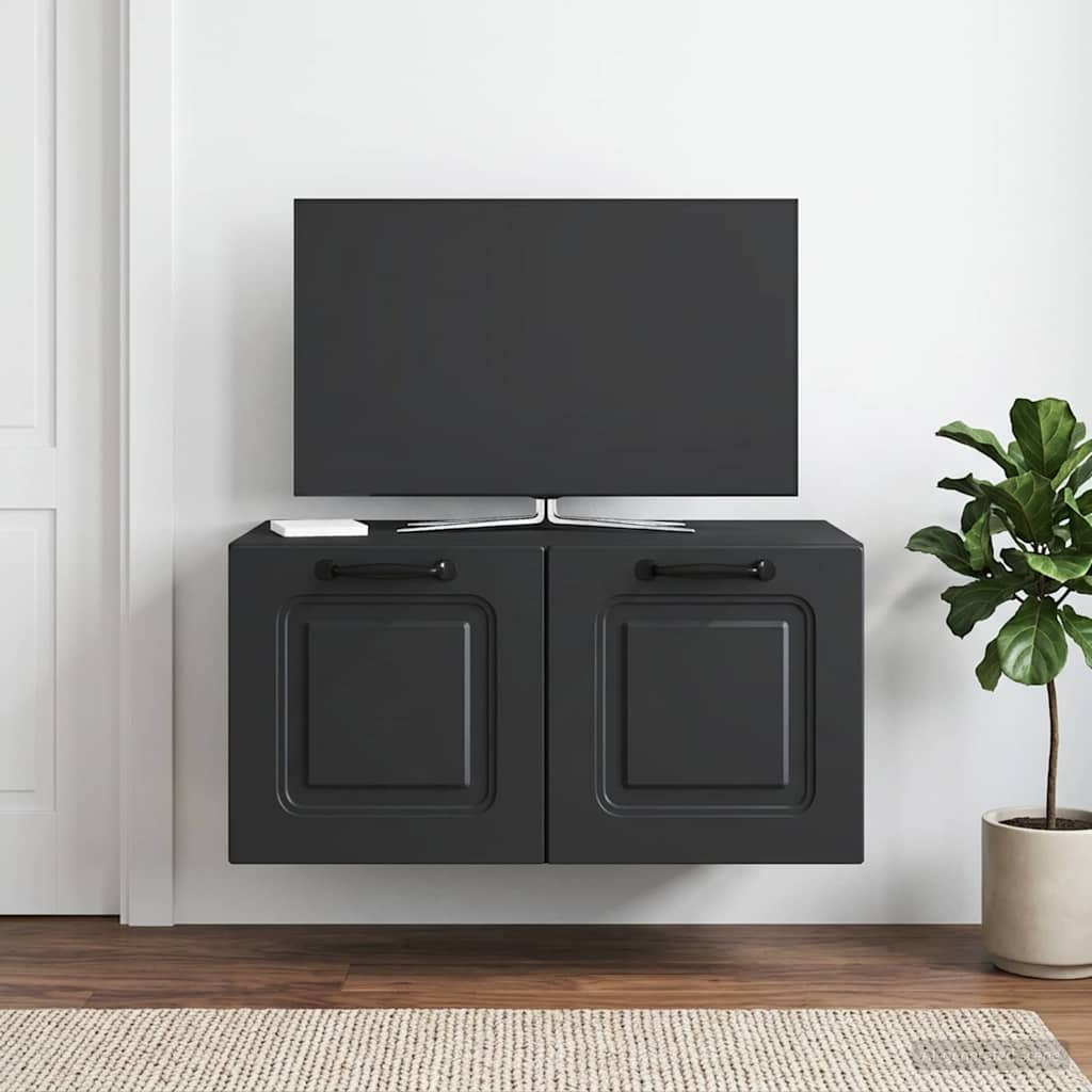 vidaXL Szafka RTV montowana na ścianie Czarny 59,5 x 41 x 30 cm