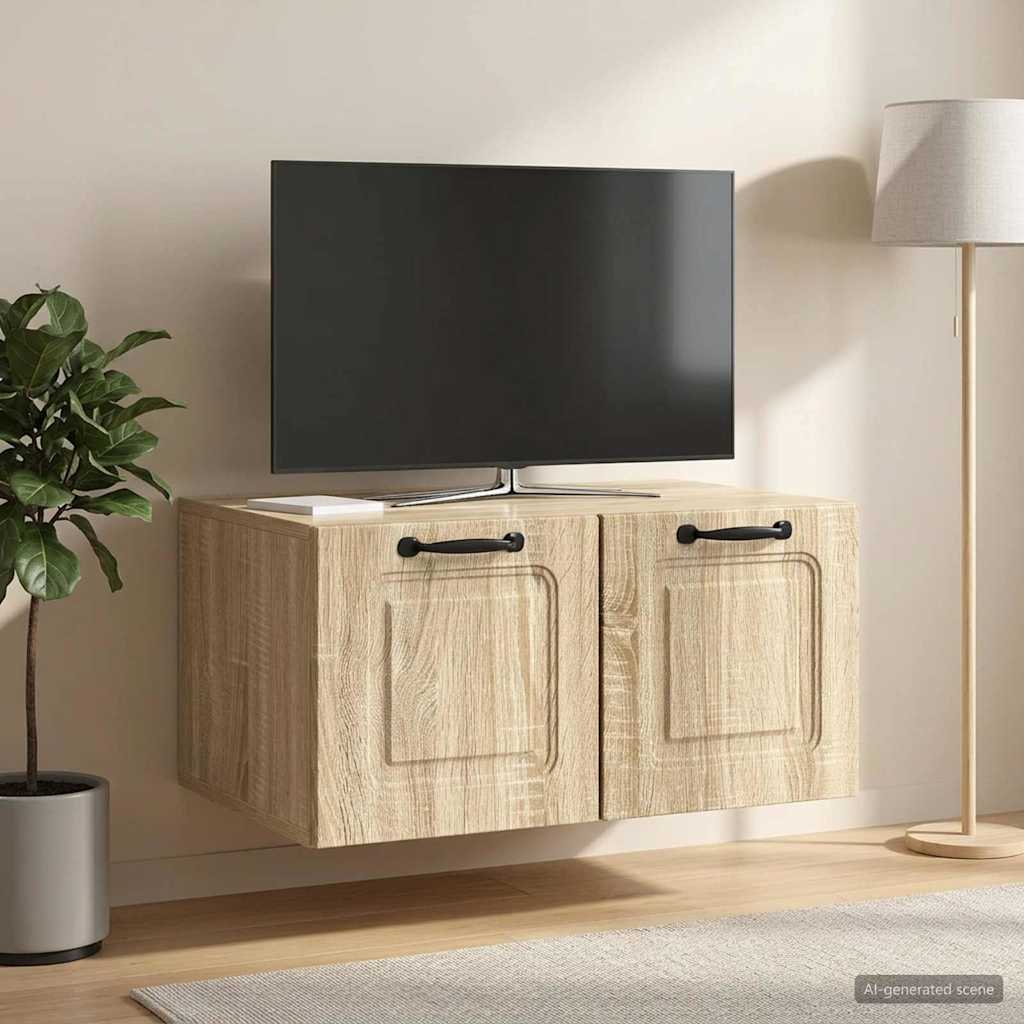 vidaXL Szafka RTV montowana na ścianie dąb Sonoma 59,5 x 41 x 30 cm
