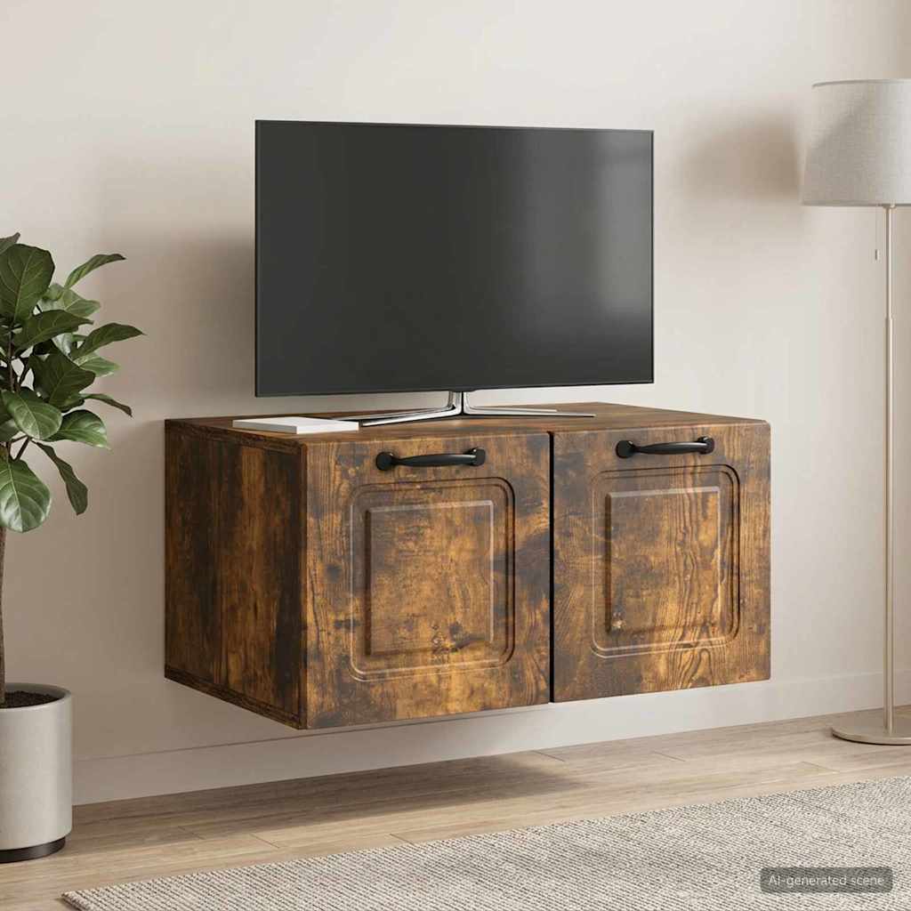 vidaXL Szafka RTV montowana na ścianie Dąb wędzony 59,5 x 41 x 30 cm