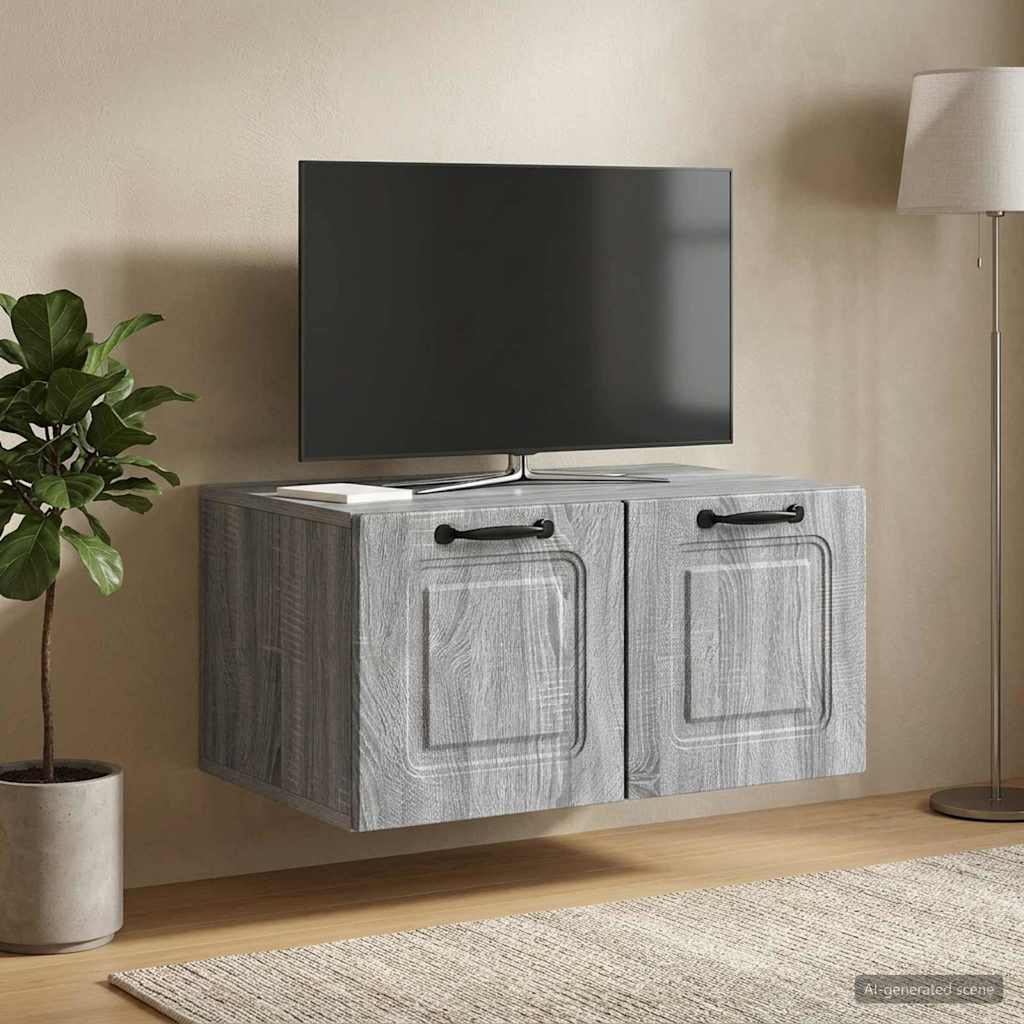 vidaXL Szafka RTV montowana na ścianie Szary Sonoma 59,5 x 41 x 30 cm
