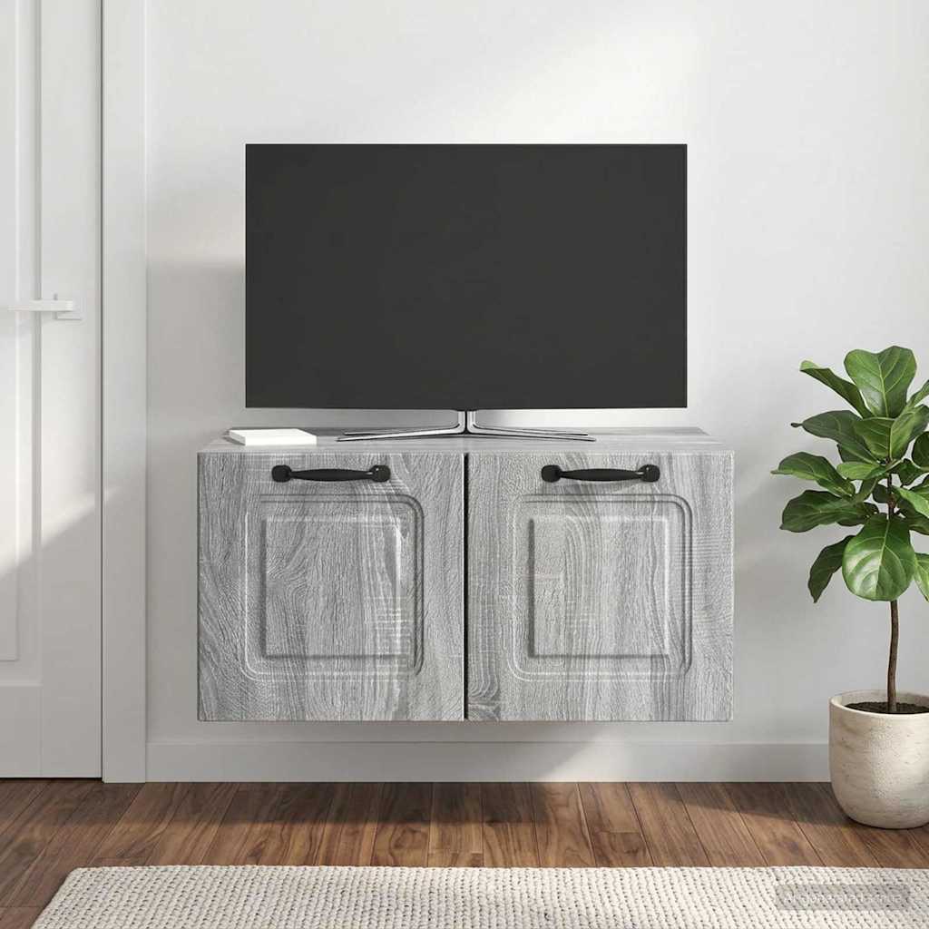 vidaXL Szafka RTV montowana na ścianie Szary Sonoma 59,5 x 41 x 30 cm