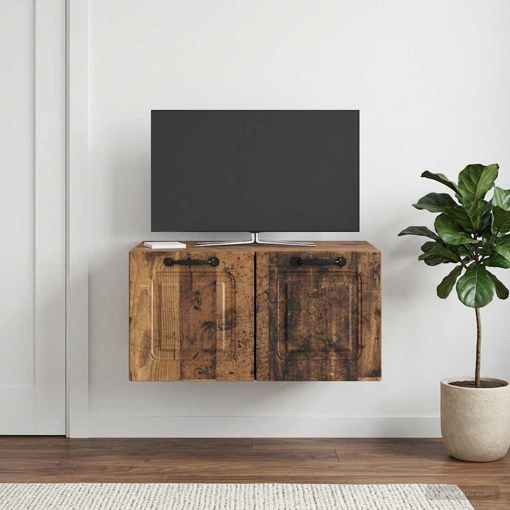 vidaXL Szafka RTV montowana na ścianie Stare drewno 59,5 x 41 x 30 cm