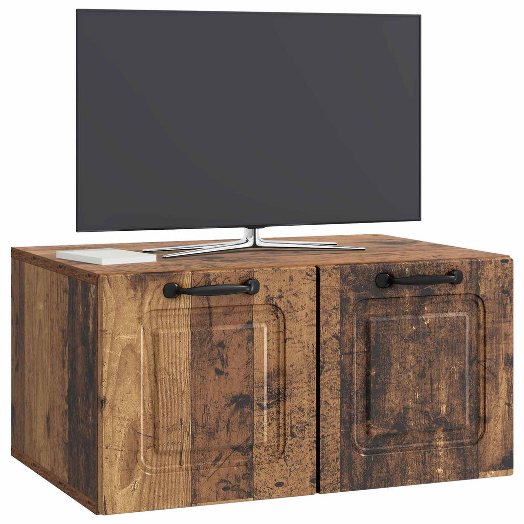 vidaXL Szafka RTV montowana na ścianie Stare drewno 59,5 x 41 x 30 cm