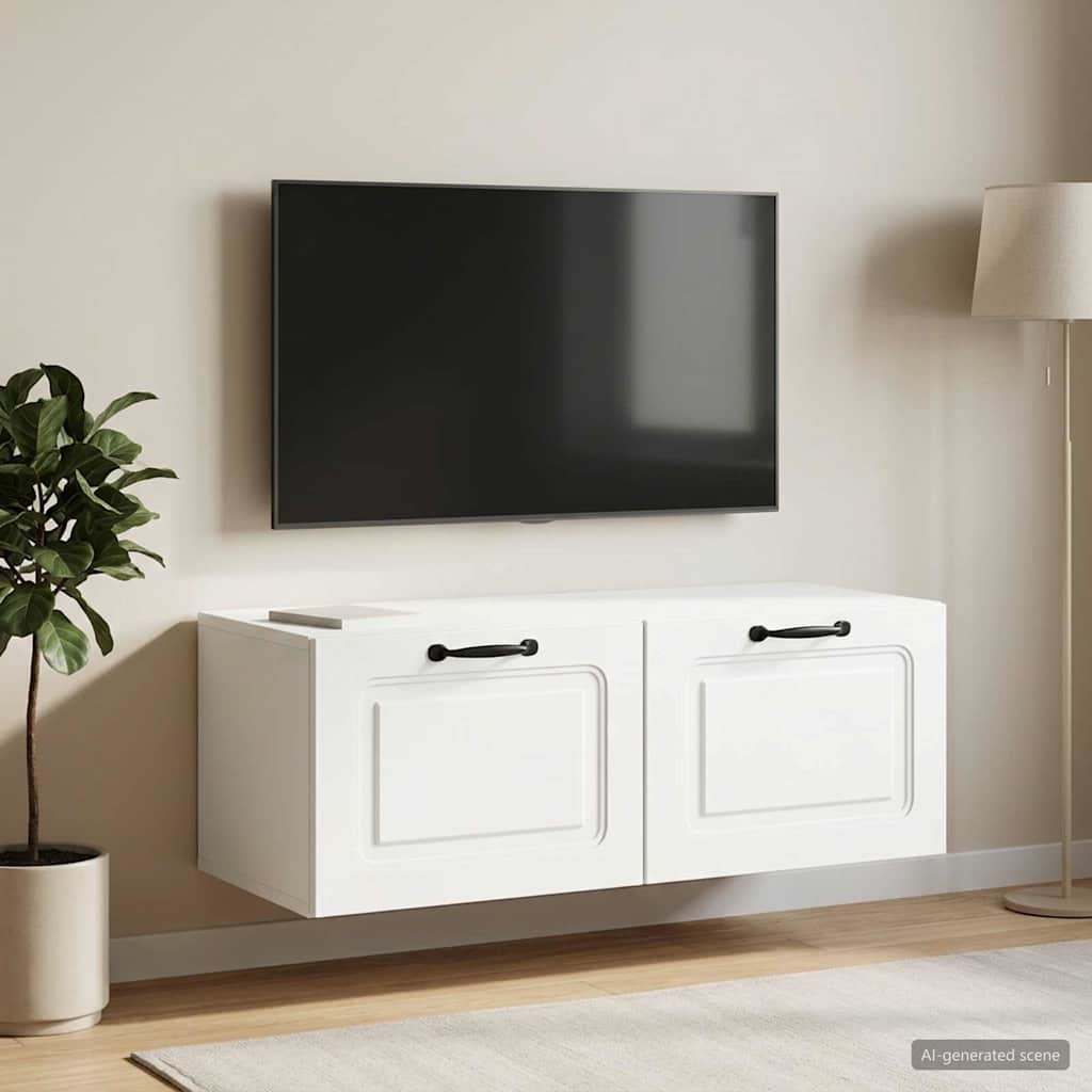 vidaXL Szafka RTV montowana na ścianie Biały 78,5 x 41 x 30 cm