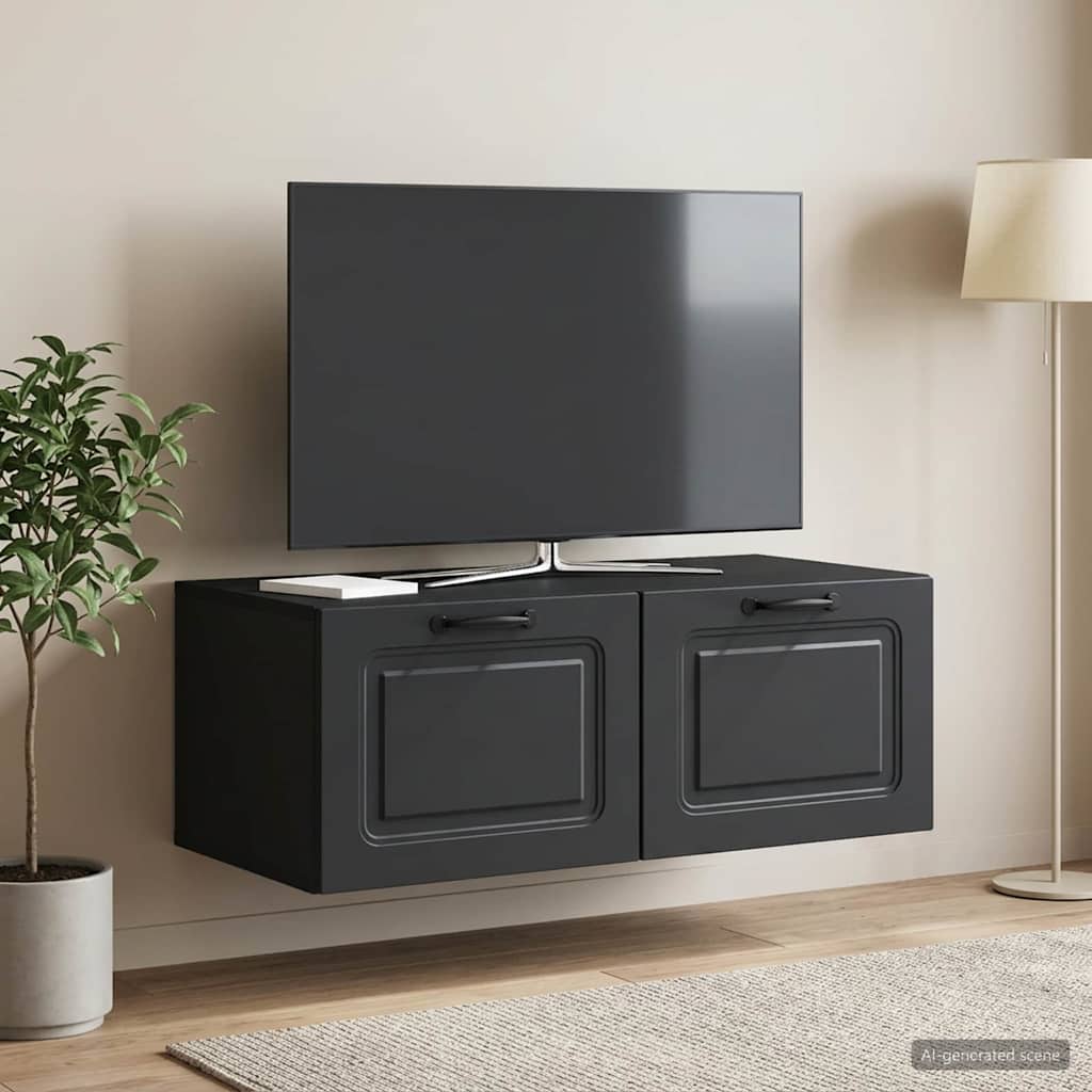 vidaXL Szafka RTV montowana na ścianie Czarny 78,5 x 41 x 30 cm