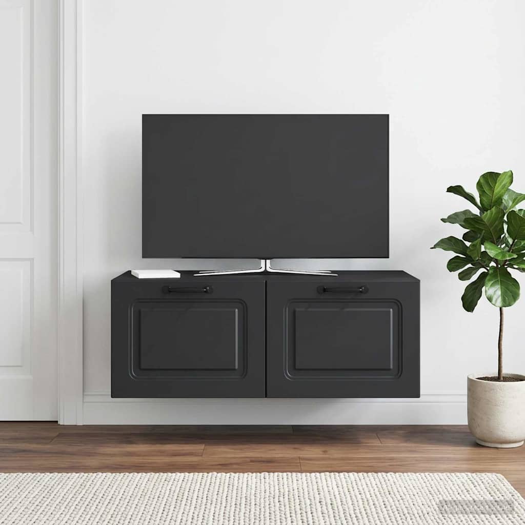 vidaXL Szafka RTV montowana na ścianie Czarny 78,5 x 41 x 30 cm