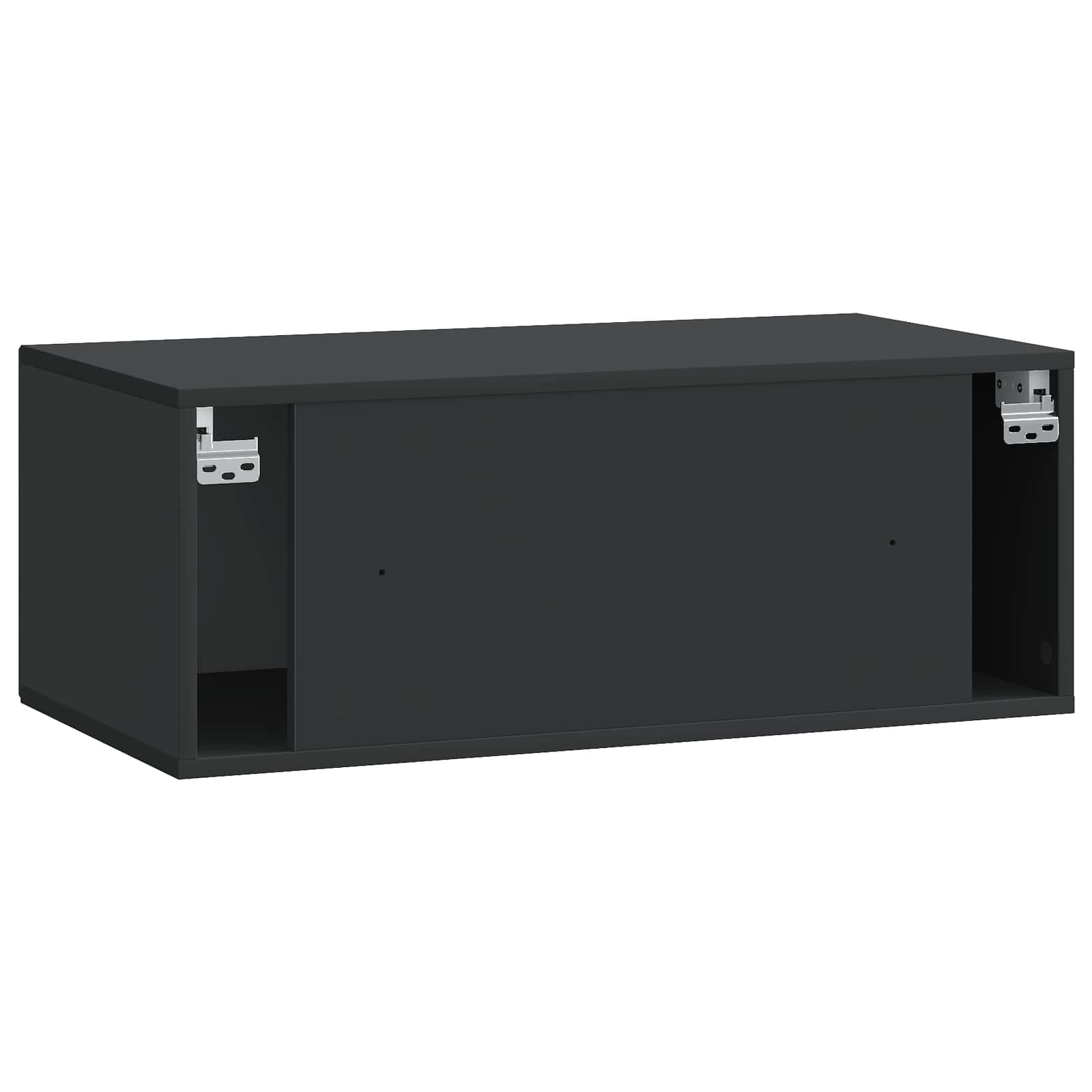 vidaXL Szafka RTV montowana na ścianie Czarny 78,5 x 41 x 30 cm