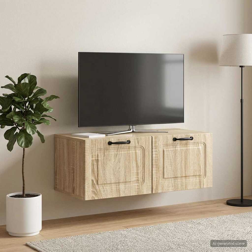 vidaXL Szafka RTV montowana na ścianie dąb Sonoma 78,5 x 41 x 30 cm