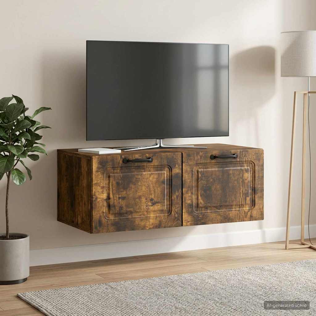vidaXL Szafka RTV montowana na ścianie Dąb wędzony 78,5 x 41 x 30 cm