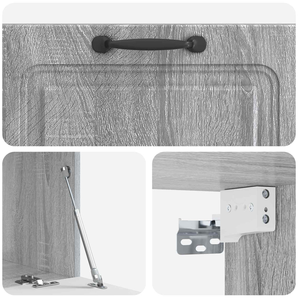 vidaXL Szafka RTV montowana na ścianie Szary Sonoma 78,5 x 41 x 30 cm