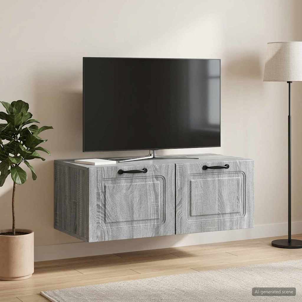 vidaXL Szafka RTV montowana na ścianie Szary Sonoma 78,5 x 41 x 30 cm