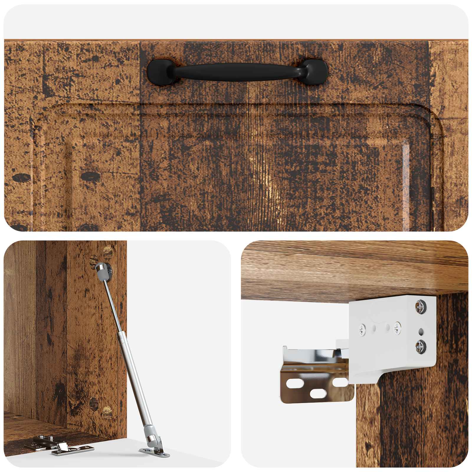 vidaXL Szafka RTV montowana na ścianie Stare drewno 78,5 x 41 x 30 cm