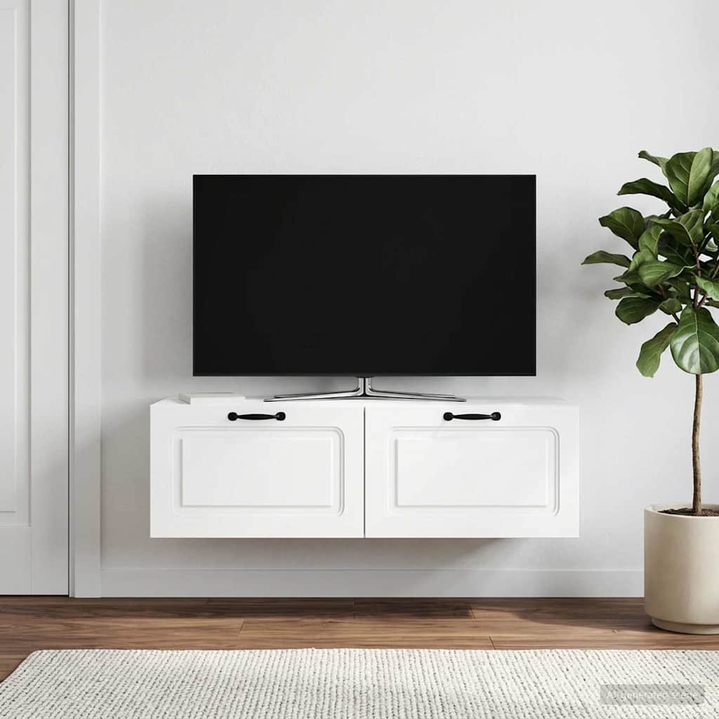 vidaXL Szafka RTV montowana na ścianie Biały 98 x 41 x 30 cm