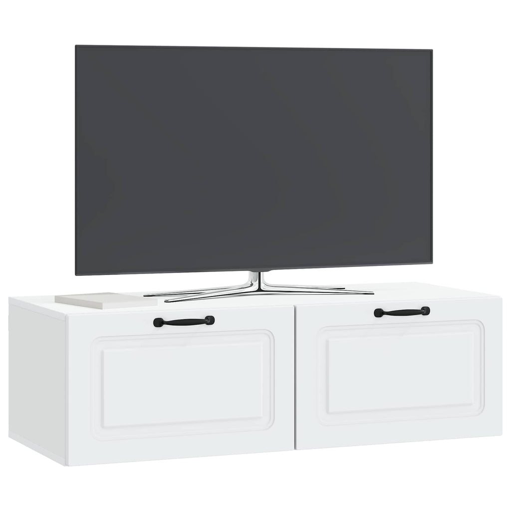 vidaXL Szafka RTV montowana na ścianie Biały 98 x 41 x 30 cm