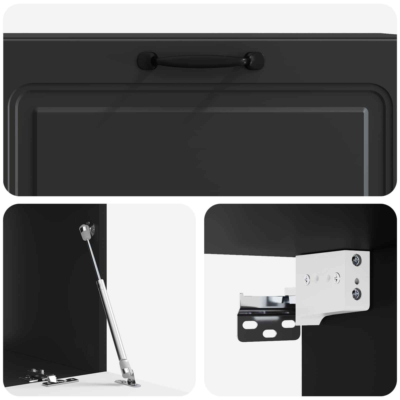 vidaXL Szafka RTV montowana na ścianie Czarny 98 x 41 x 30 cm