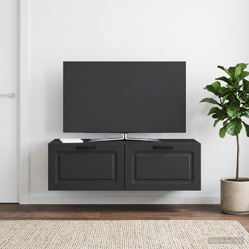vidaXL Szafka RTV montowana na ścianie Czarny 98 x 41 x 30 cm
