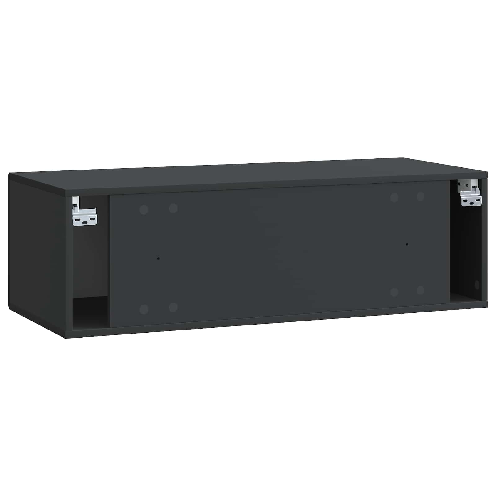 vidaXL Szafka RTV montowana na ścianie Czarny 98 x 41 x 30 cm